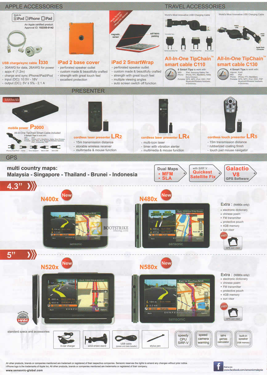 IT SHOW 2012 price list image brochure of Mclogic Sensonic Apple Accessories, Presenter, GPS