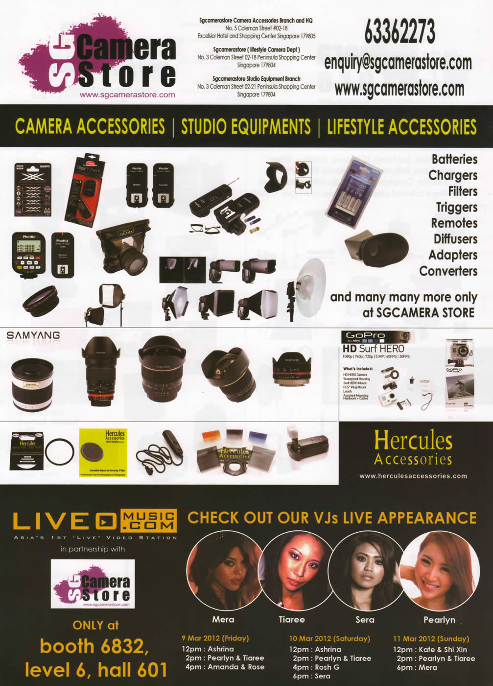 IT SHOW 2012 price list image brochure of Mpass Camera Accessories, Equipment, Hercules, Samyang