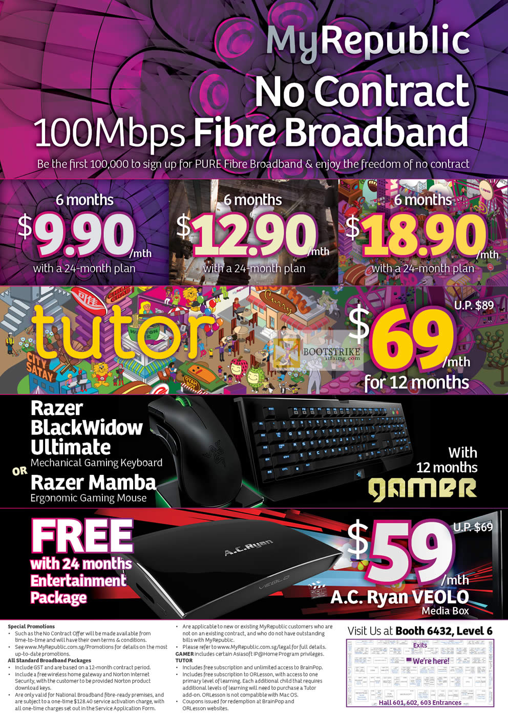 IT SHOW 2012 price list image brochure of MyRepublic Fibre Broadband 100Mbps, Razer BlackWidow Ultimate, AC Ryan Veolo Media Box, Gamer