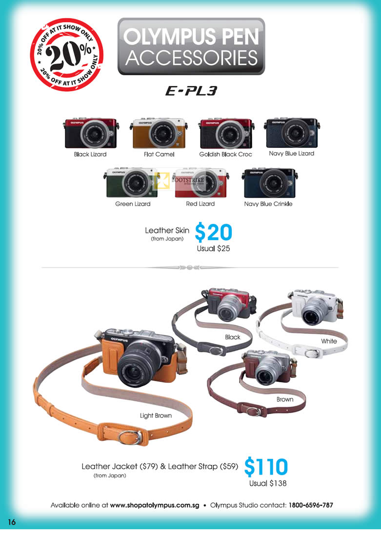 IT SHOW 2012 price list image brochure of Olympus Digital Camera E-PL3, Leather Skin, Leather Jacket, Leather Strap