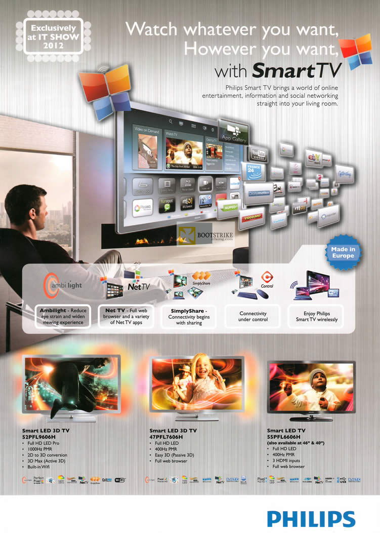 IT SHOW 2012 price list image brochure of Philips Smart LED 3D TV, LED TV