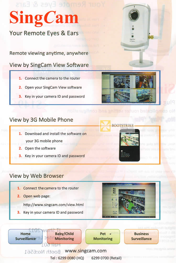 IT SHOW 2012 price list image brochure of Public N Private SingCam IPCam Features, 3G, Web Browser