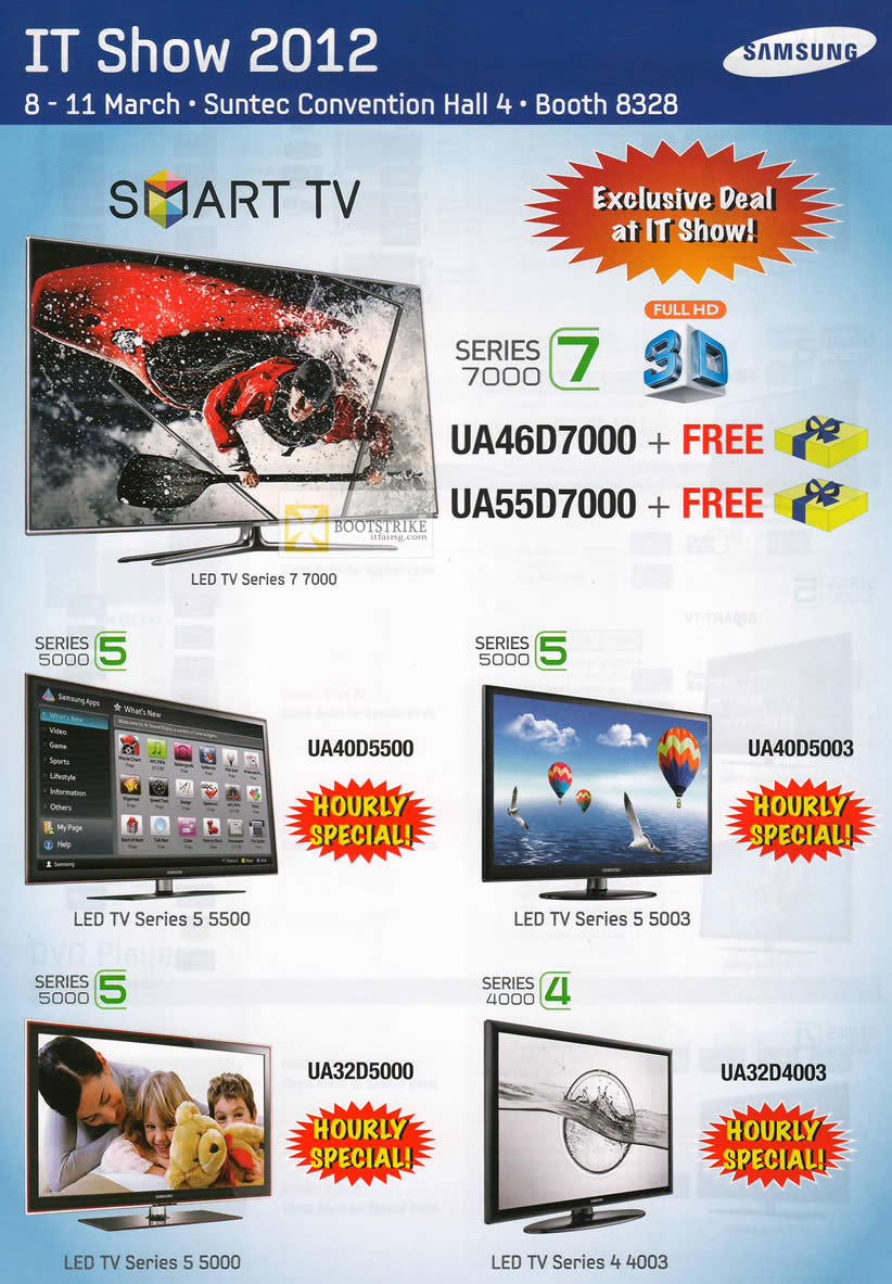 IT SHOW 2012 price list image brochure of Samsung Best Denki Smart TV LED 3D