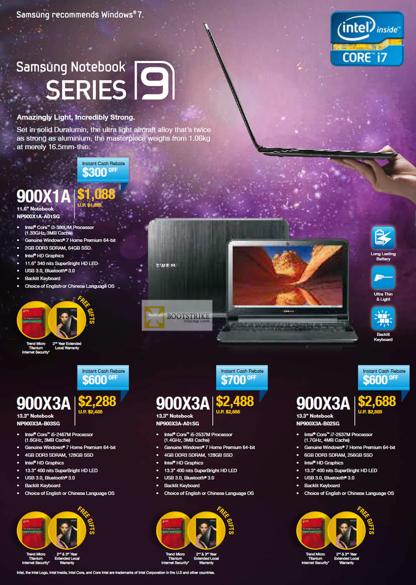 IT SHOW 2012 price list image brochure of Samsung Notebooks NP900X1A-A01SG, NP900X3A-B03SG, NP900X3A-A01SG, NP900X3A-B02SG