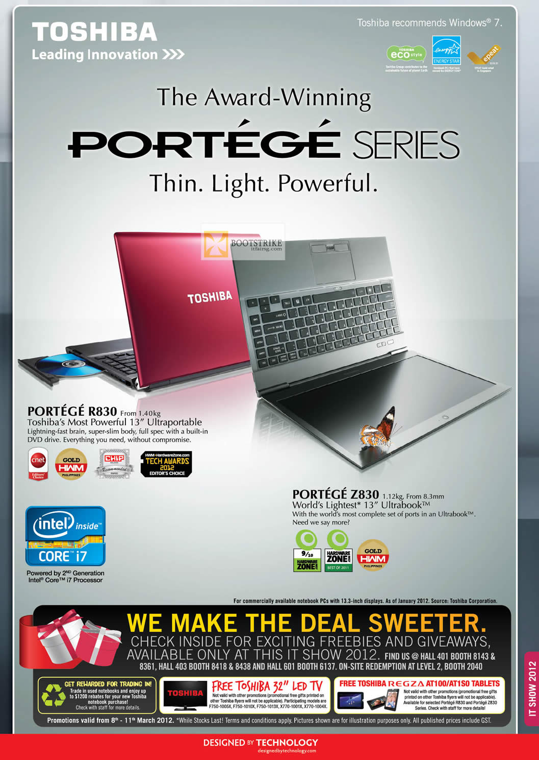 IT SHOW 2012 price list image brochure of Toshiba Notebooks Portege R830 Features, Z830 Ultrabook