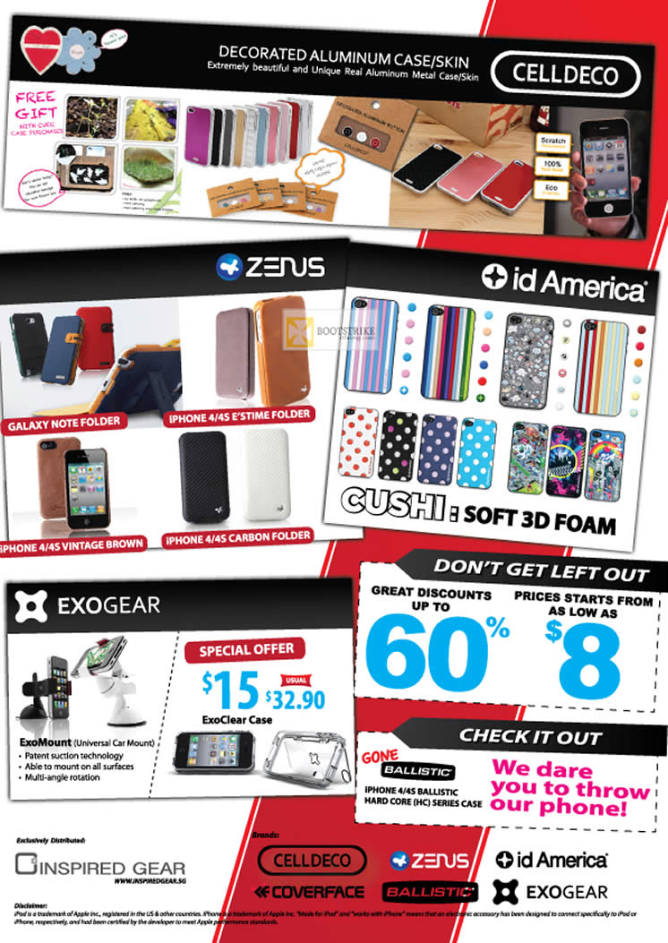 IT SHOW 2012 price list image brochure of Twister IPhone Decorated Aluminium Case Celldeco, Zenus, Id America, Cushi, Exogear, ExoClear Case, Ballistic Hard Core