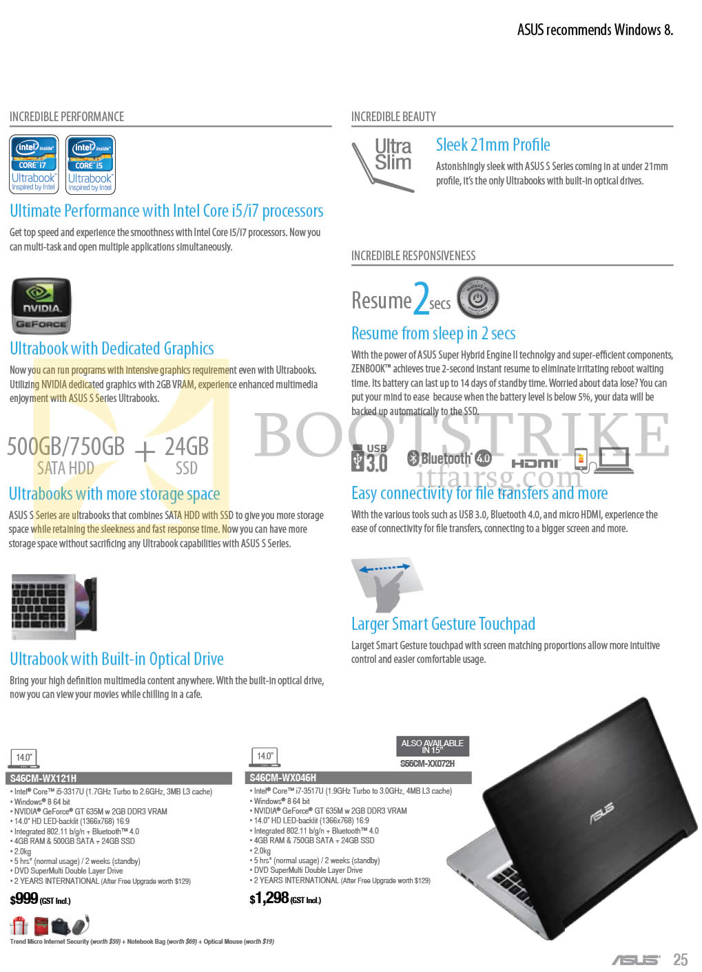 IT SHOW 2013 price list image brochure of ASUS Notebooks S Series Ultrabooks S46CM-WX121H, S46CM-WX046H