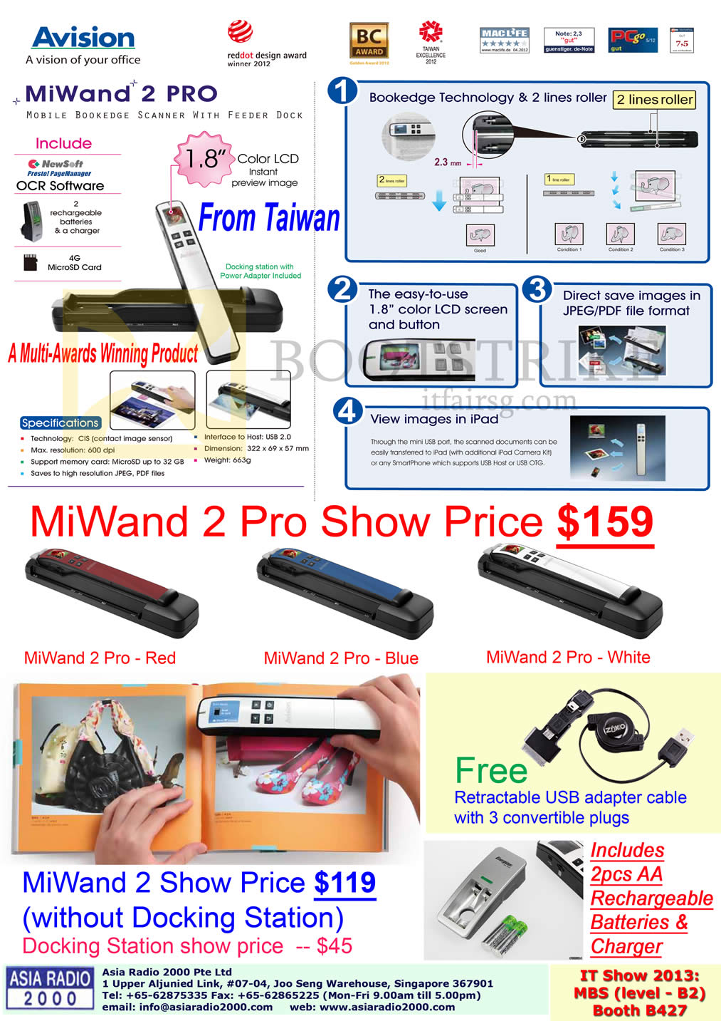 IT SHOW 2013 price list image brochure of Asia Radio Avision MiWand 2 Pro Scanner