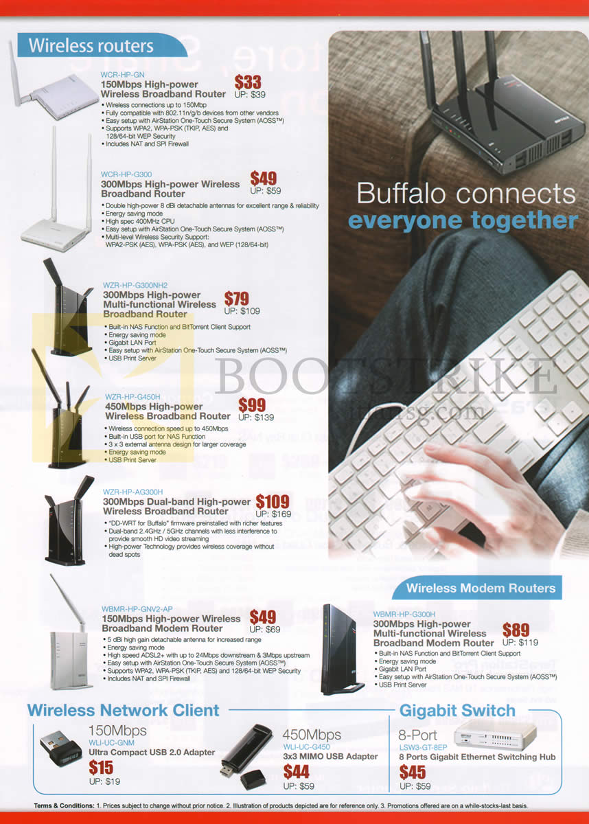 IT SHOW 2013 price list image brochure of ECS Buffalo Networking Wireless Routers, Modem Routers, USB Adapters, Switches