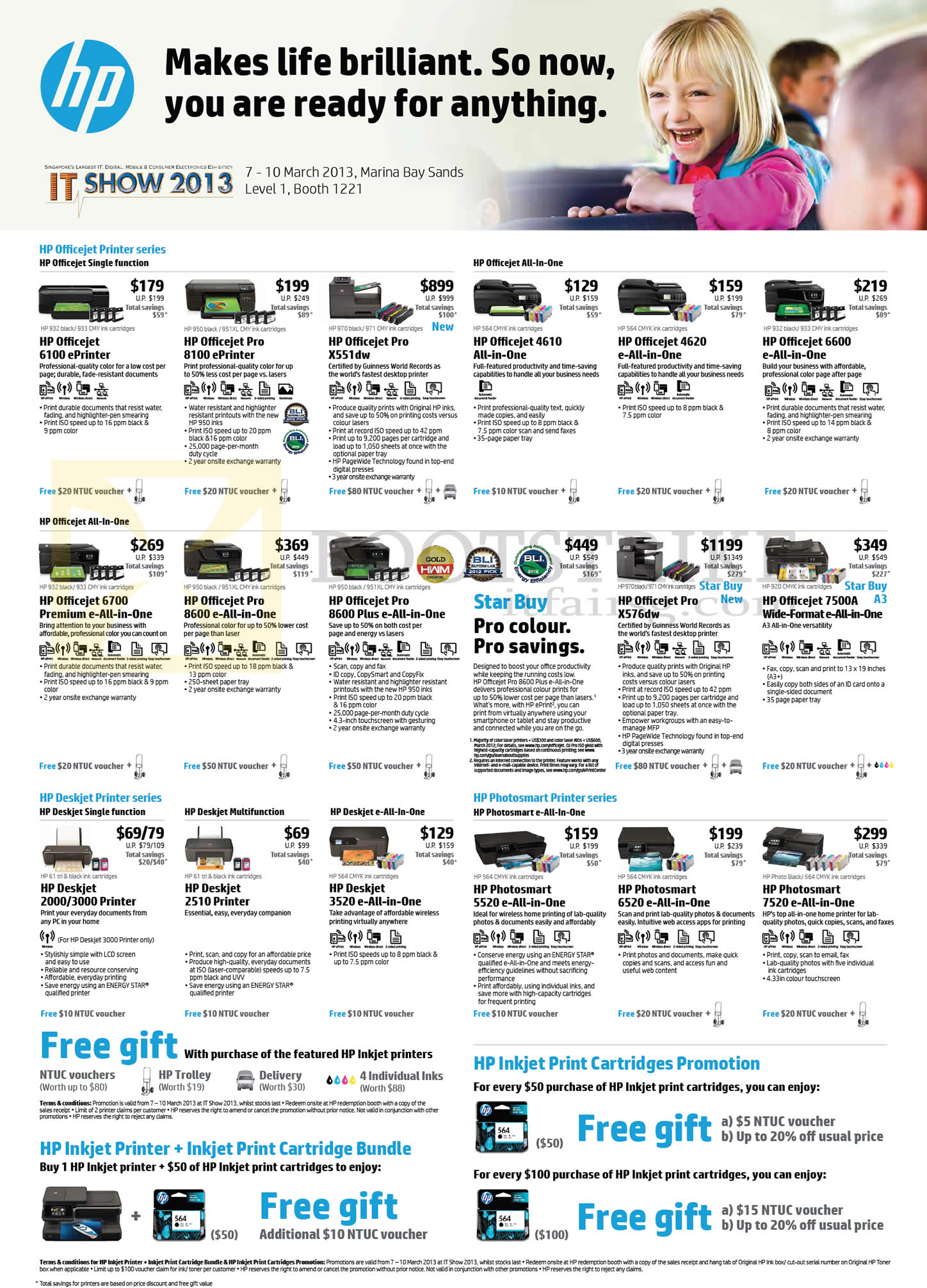 IT SHOW 2013 price list image brochure of HP Printers Inkjet Officejet, Deskjet Printers, 6100, 8100, X551dw, 4610, 4620, 6600, 6700, 8600, X576dw, 7500A, 2510, 3520, 5520, 6520, 7520, 2000, 3000