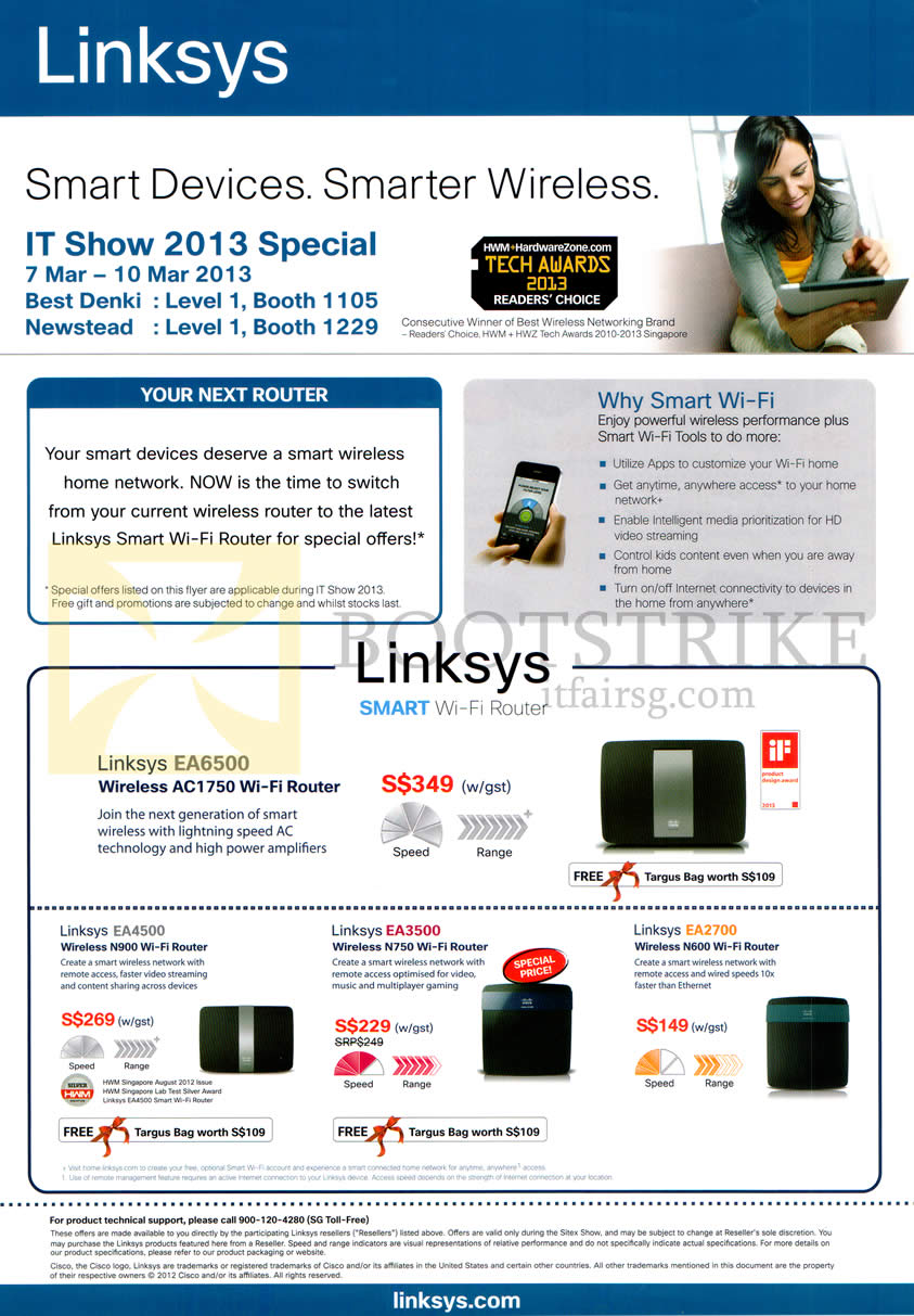 IT SHOW 2013 price list image brochure of Linksys Networking Wireless Routers EA6500, EA4500, EA3500, EA2700