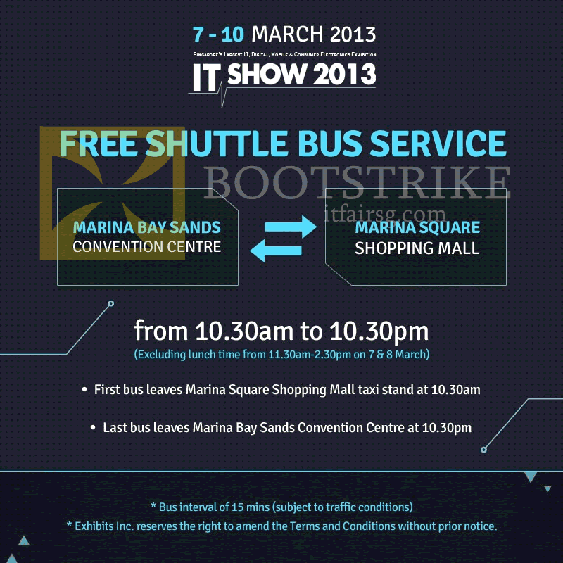 IT SHOW 2013 price list image brochure of Marina Square Shopping Mall Free 15 Minute Interval Shuttle Bus Service
