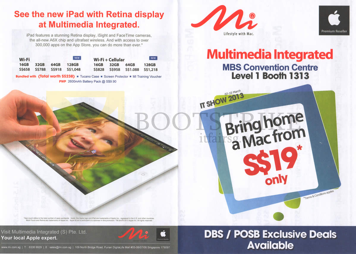 IT SHOW 2013 price list image brochure of Multimedia Integrated Apple IPad 4 Tablet, Wi-Fi, Cellular