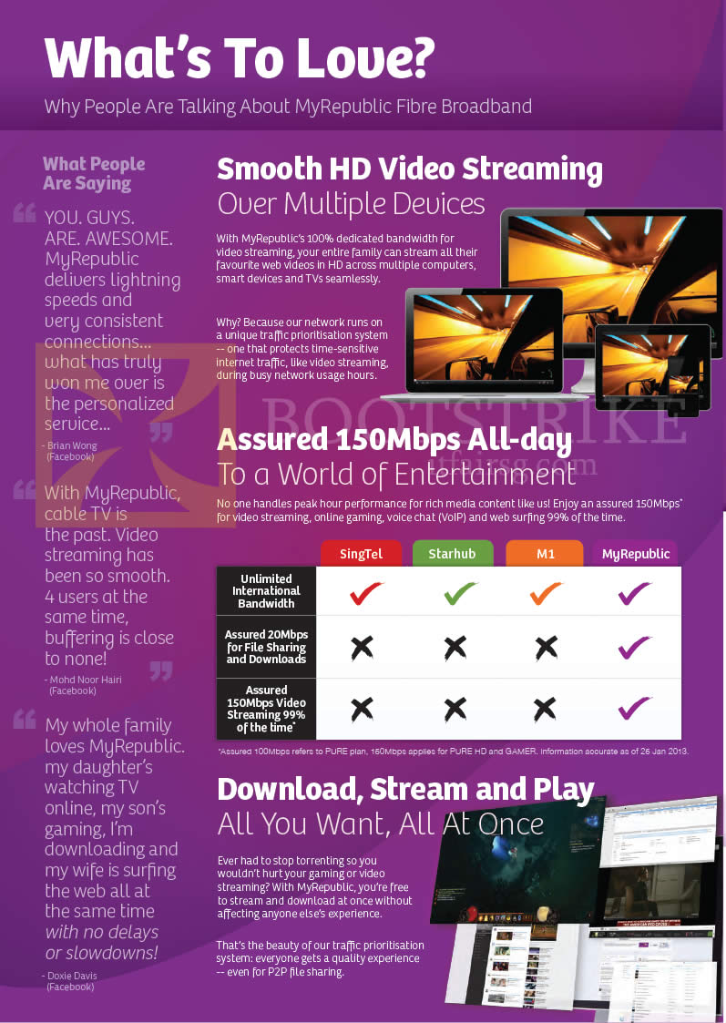 IT SHOW 2013 price list image brochure of MyRepublic Fibre Broadband Features, HD Video Streaming, Comparison Chart