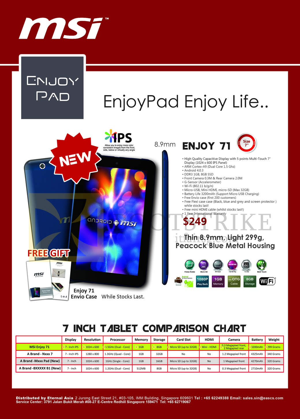 IT SHOW 2013 price list image brochure of Newstead MSI Tablet Enjoy Pad Enjoy 71