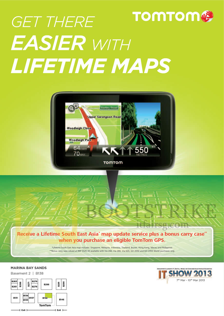 IT SHOW 2013 price list image brochure of Newstead TomTom GPS Free Lifetime South East Asia Map Update, Carry Case