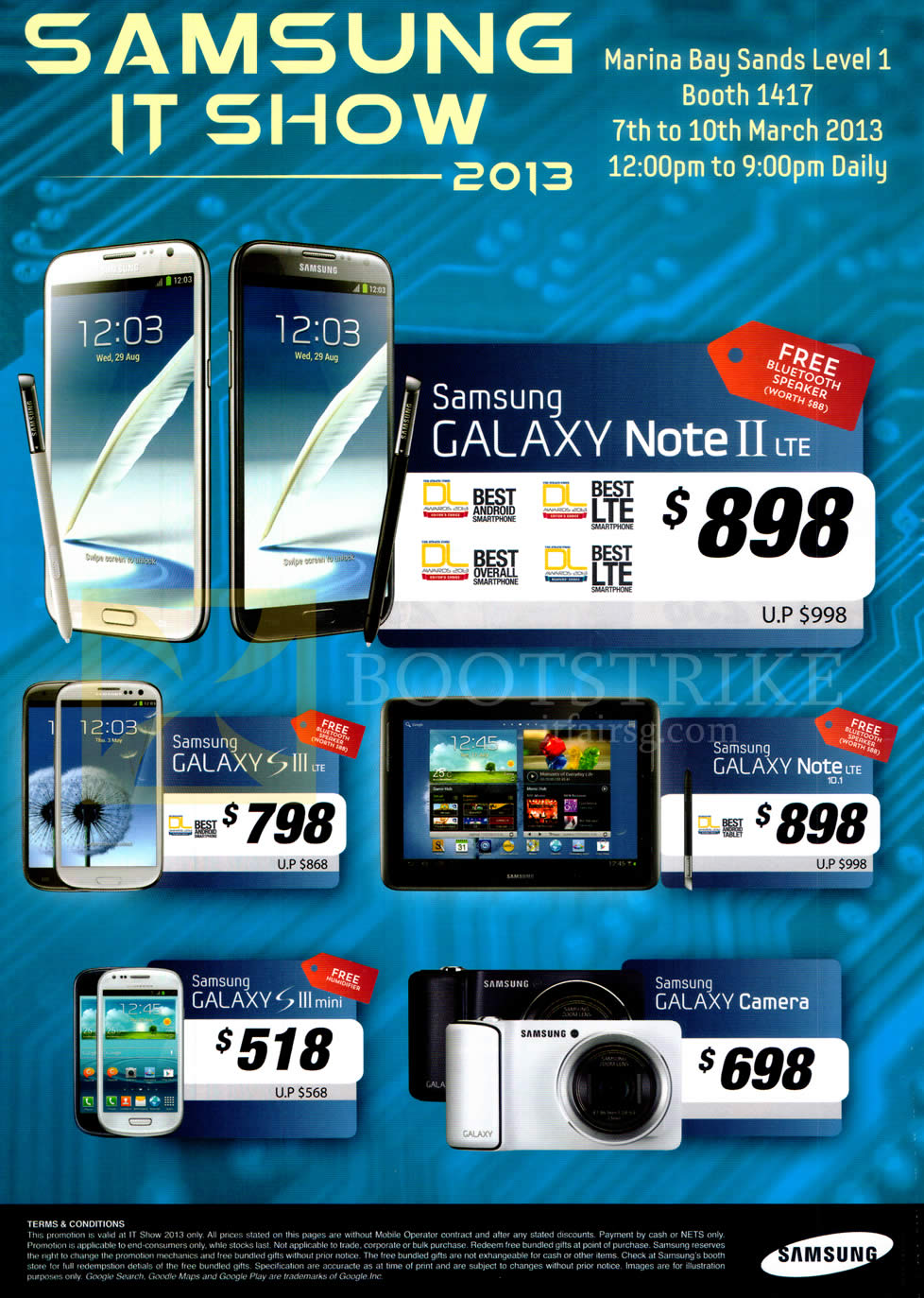 IT SHOW 2013 price list image brochure of Samsung Mobile Phones Galaxy Note II LTE, Galaxy S III LTE, Galaxy Note 10.1 LTE, Galaxy S III Mini, Galaxy Camera