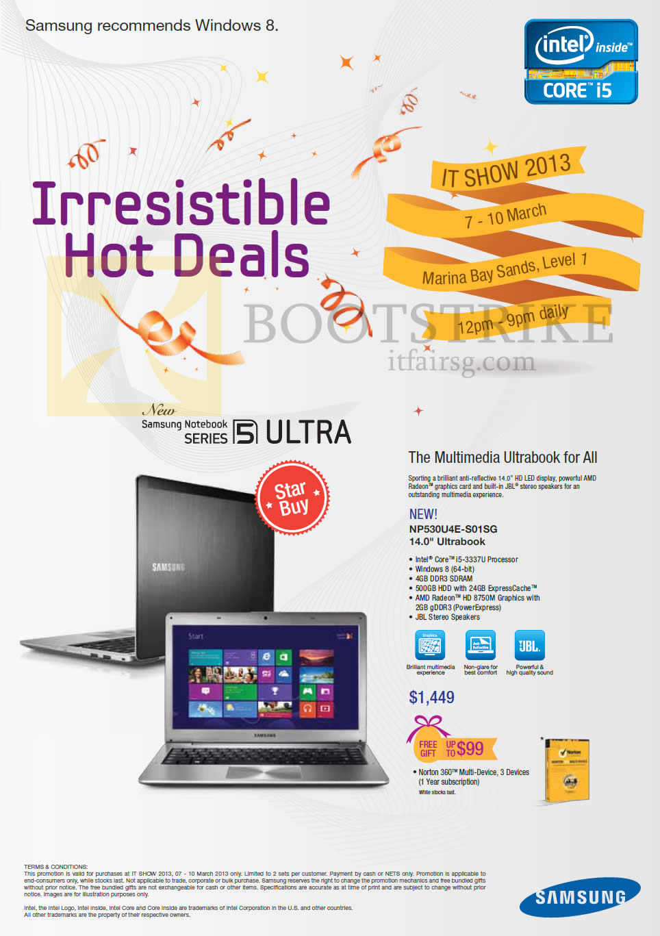 IT SHOW 2013 price list image brochure of Samsung Notebooks Ultrabooks NP530U4E-S01SG