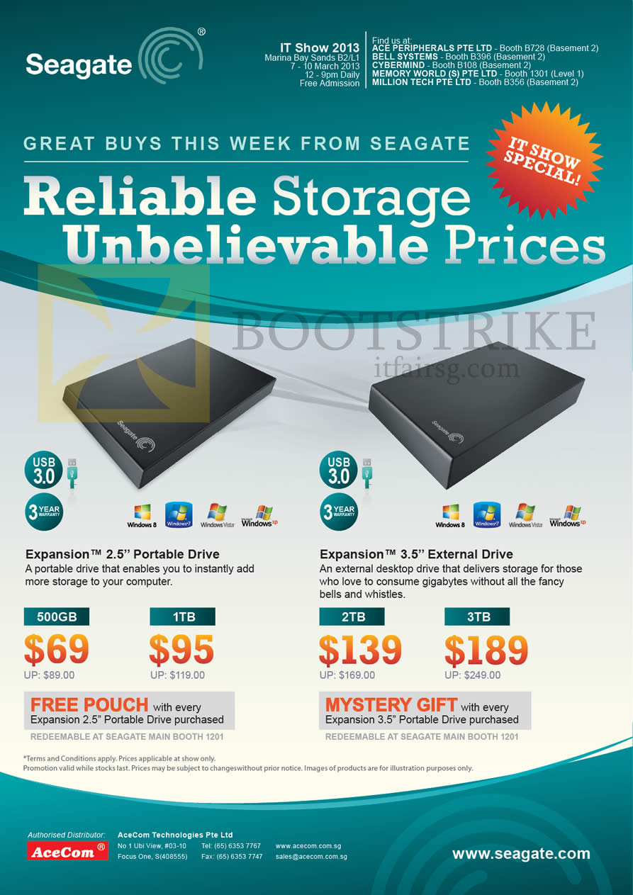 IT SHOW 2013 price list image brochure of Seagate External Storage Expansion Portable Drive