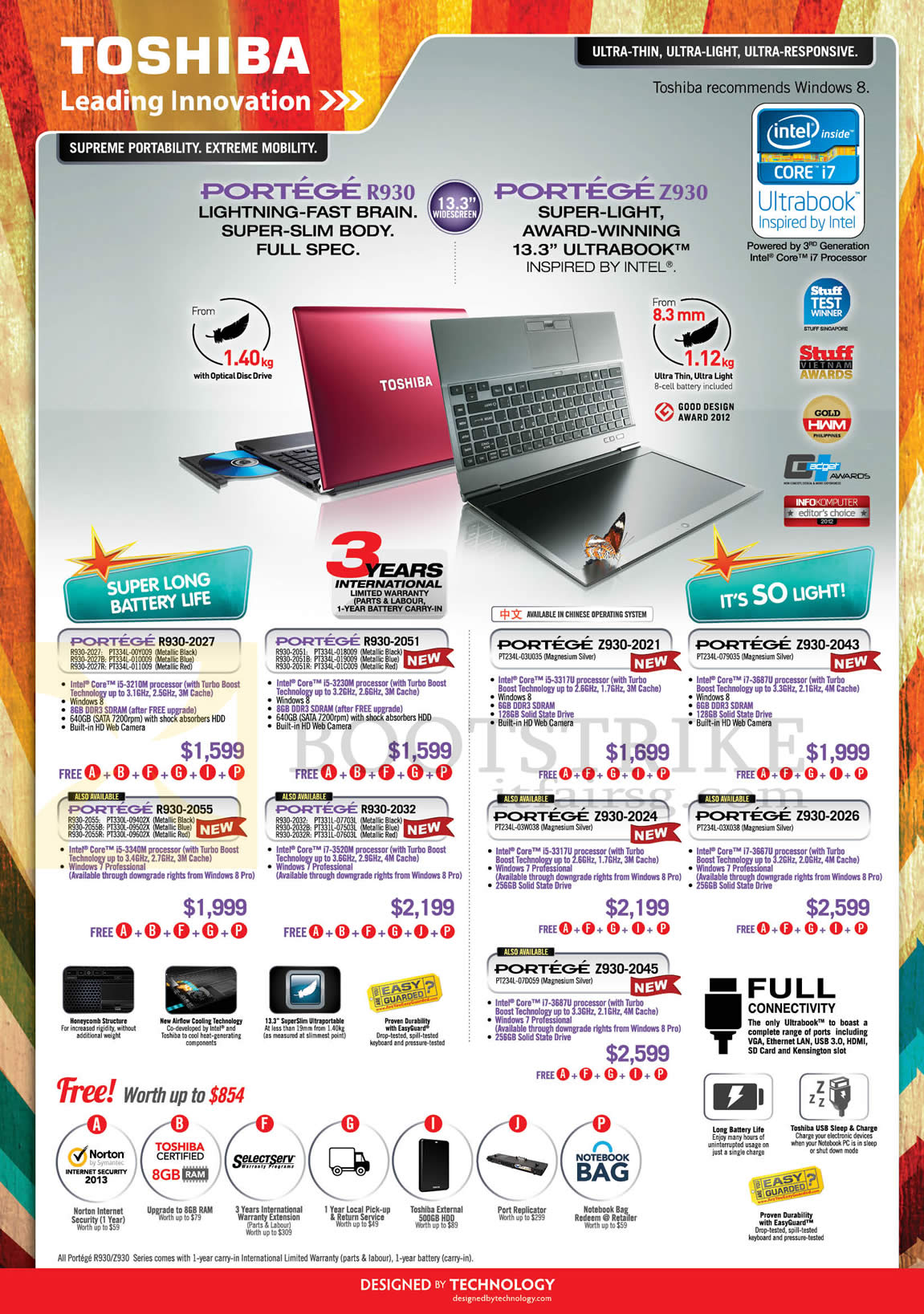IT SHOW 2013 price list image brochure of Toshiba Notebooks Portege R930-2027, R930-2051, R930-2032, R930-2055, Z930-2045, Z930-2024, 2021, 2026, 2043