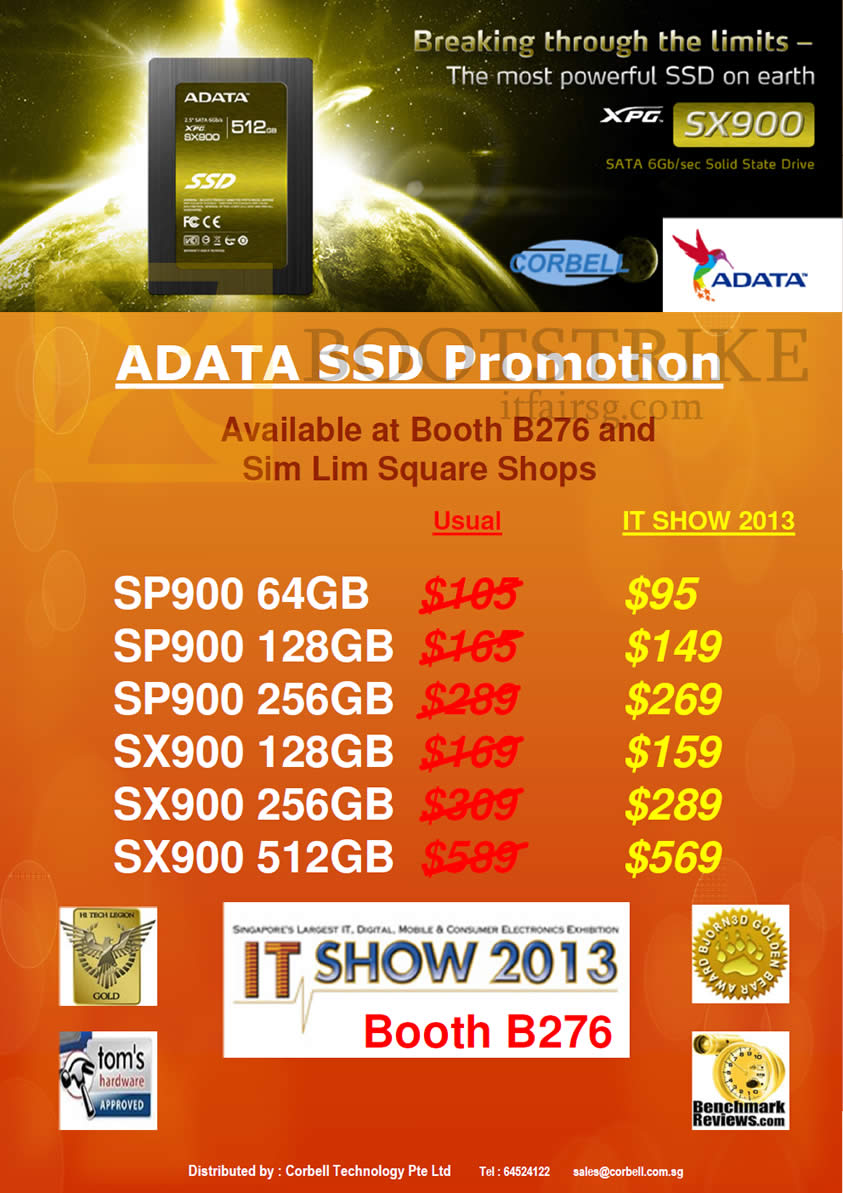 IT SHOW 2013 price list image brochure of Video-Pro Corbell AData SSD SP900, SX900