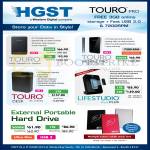 Hitachi HGST External Storage Touro Pro, Mobile Pro, Desk, Lifestudio Desk Plus