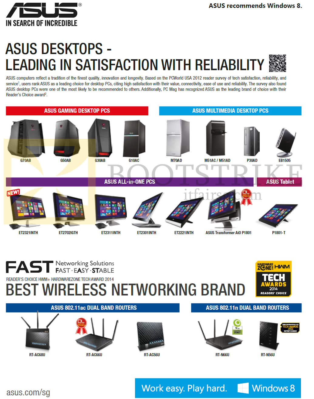 IT SHOW 2014 price list image brochure of ASUS Desktop PCs, Gaming, Tablets, AIO Desktop PCs, Multimedia Desktop PCs, Routers
