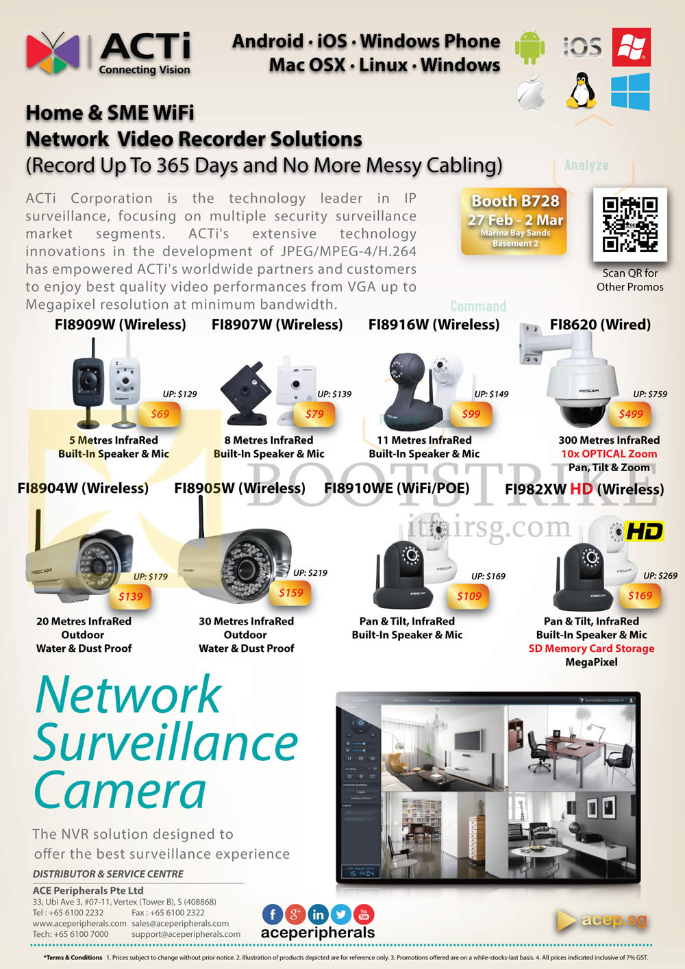 IT SHOW 2014 price list image brochure of Ace Peripherals ACTi Network Video Recorder IPCam Camera Home SME FI8909W FI8907W FI8620 FI8904W FI982XW HD