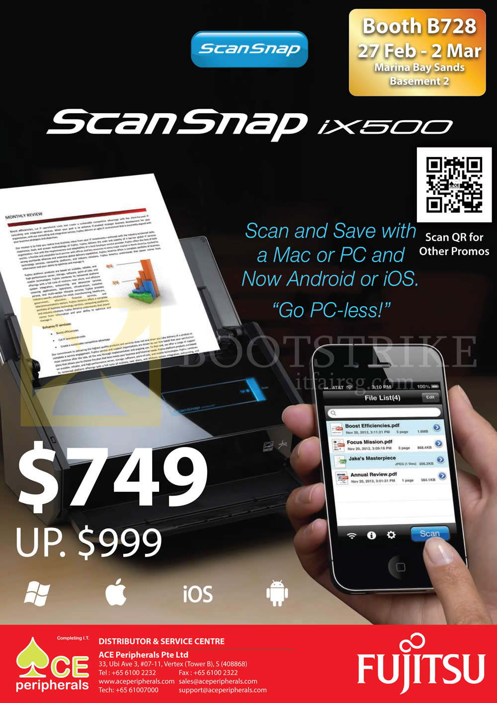 IT SHOW 2014 price list image brochure of Ace Peripherals Fujitsu ScanSnap IX500 Scanner