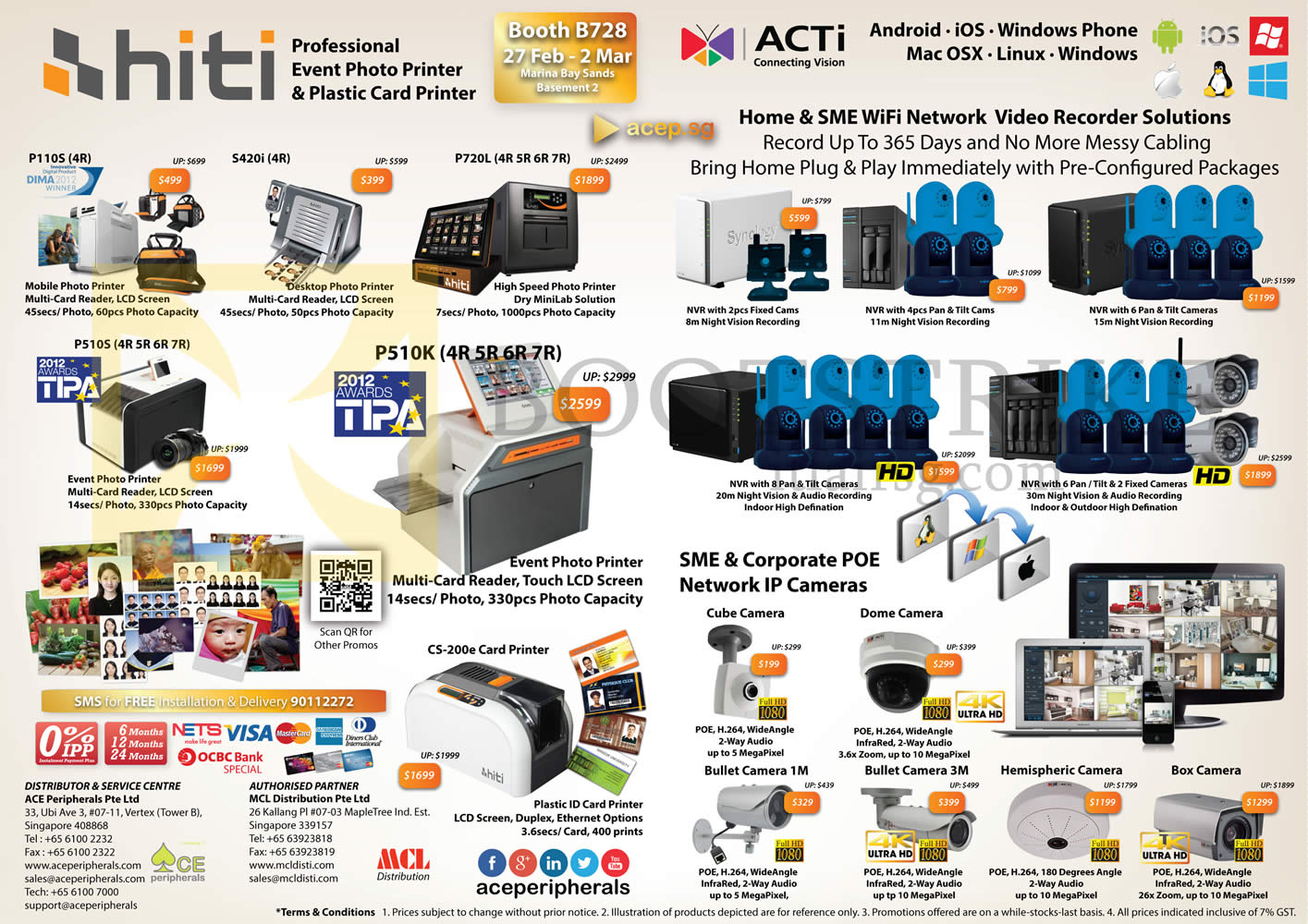 IT SHOW 2014 price list image brochure of Ace Peripherals Hiti Printers P110S, S420I P720L P510S P510K CS-200e, Acti Network Video Recorder NVR Home SME IPCam