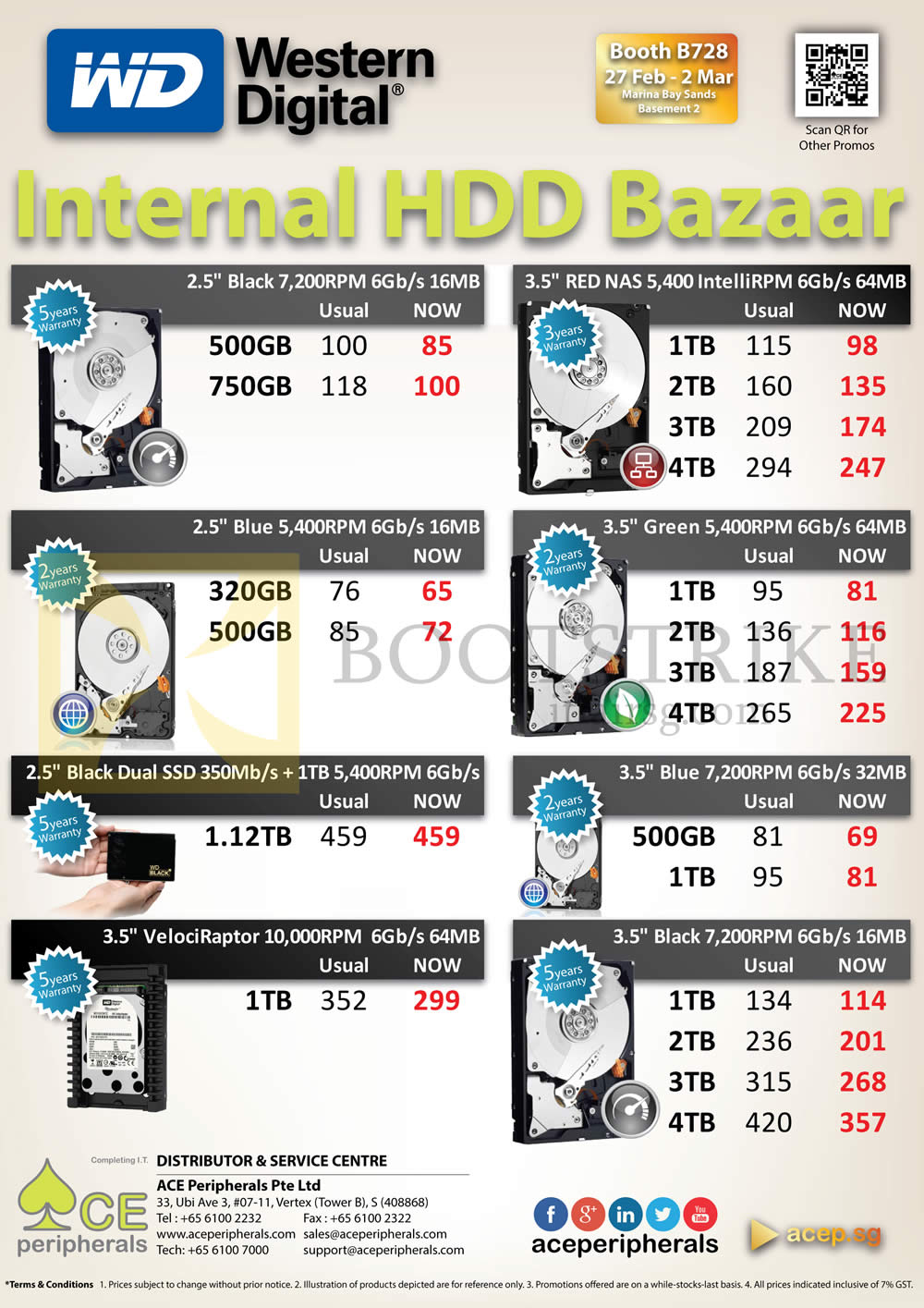 IT SHOW 2014 price list image brochure of Ace Peripherals Internal HardDisk HDD Western Digital WD Green Red Black 1TB 2TB 3TB 4TB V2 NAS