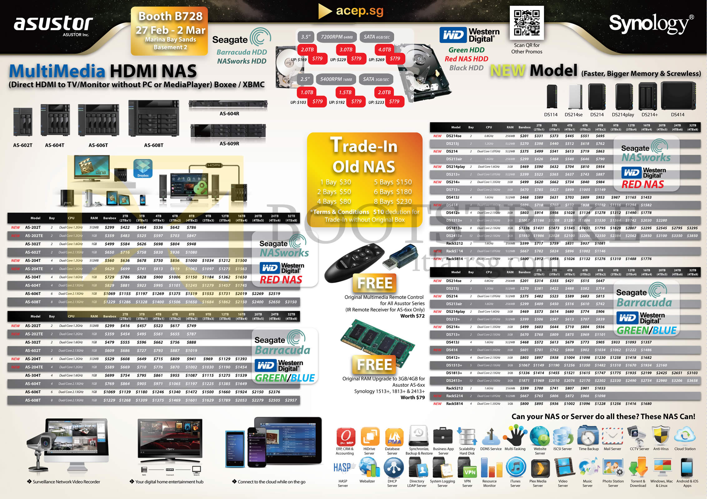 IT SHOW 2014 price list image brochure of Ace Peripherals NAS Asustor ACTi HiTi Synology DiskStation Seagate Nasworks WD Western Digital