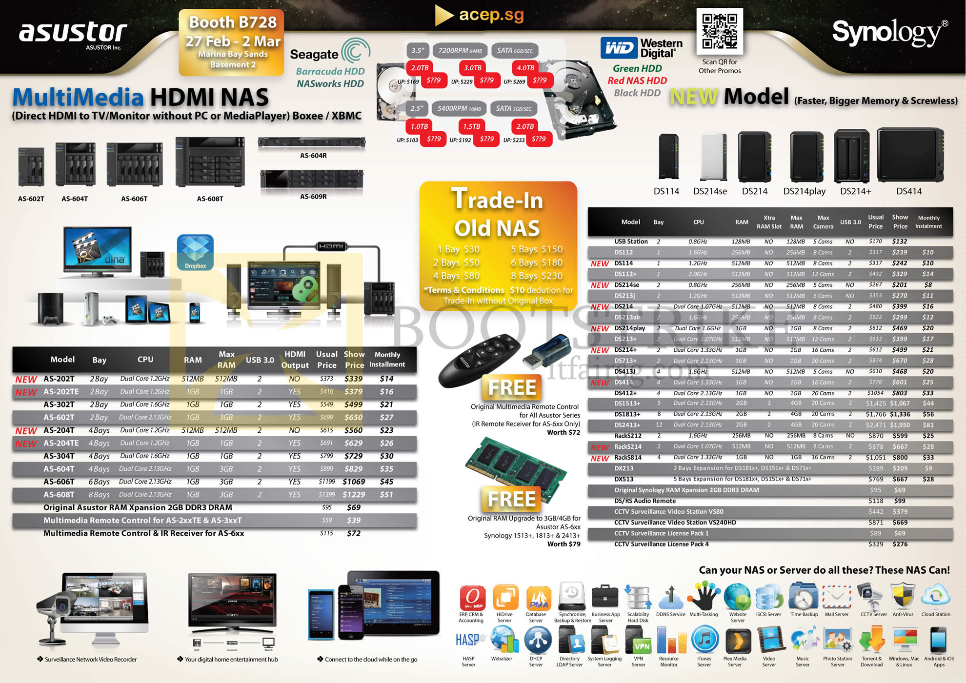 IT SHOW 2014 price list image brochure of Ace Peripherals NAS Asustor ACTi HiTi Synology Seagate Western Digital WD, DiskStation