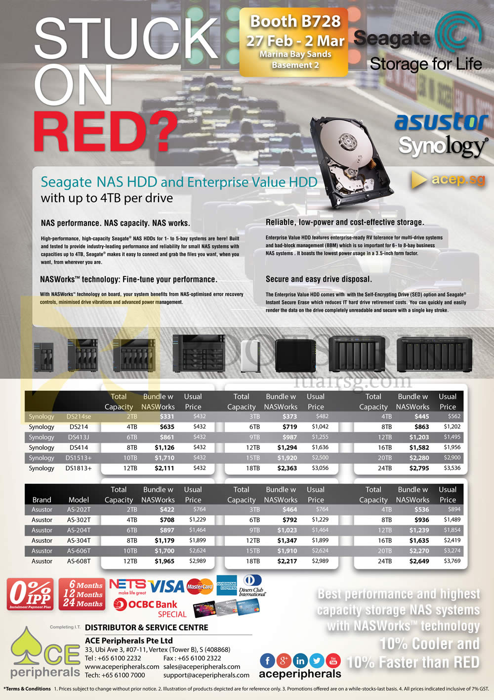 IT SHOW 2014 price list image brochure of Ace Peripherals Synology Asustor NAS Seagate NASWorks HDD Drive Bundles