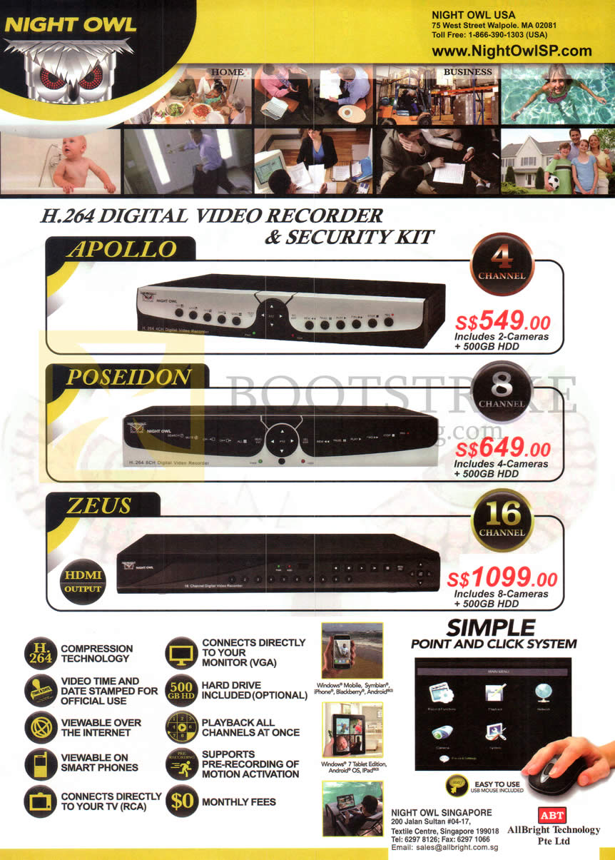 IT SHOW 2014 price list image brochure of Allbright Night Owl Digital Video Recorders, Security Kits Apollo, Poseidon, Zeus