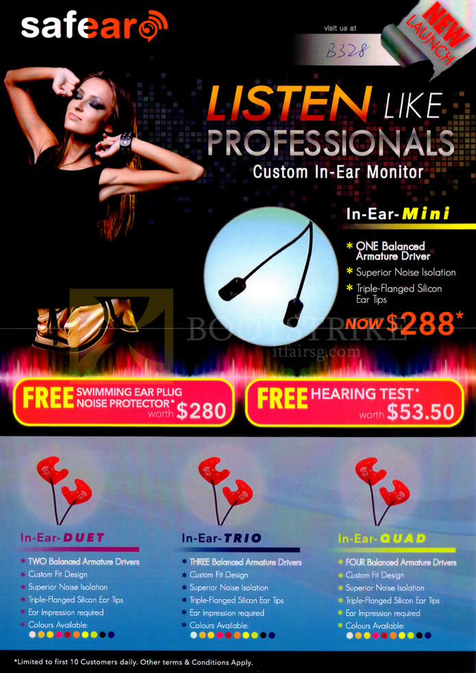 IT SHOW 2014 price list image brochure of CH2 Safear In Ear Monitor Mini, Duet, Trio, Quad