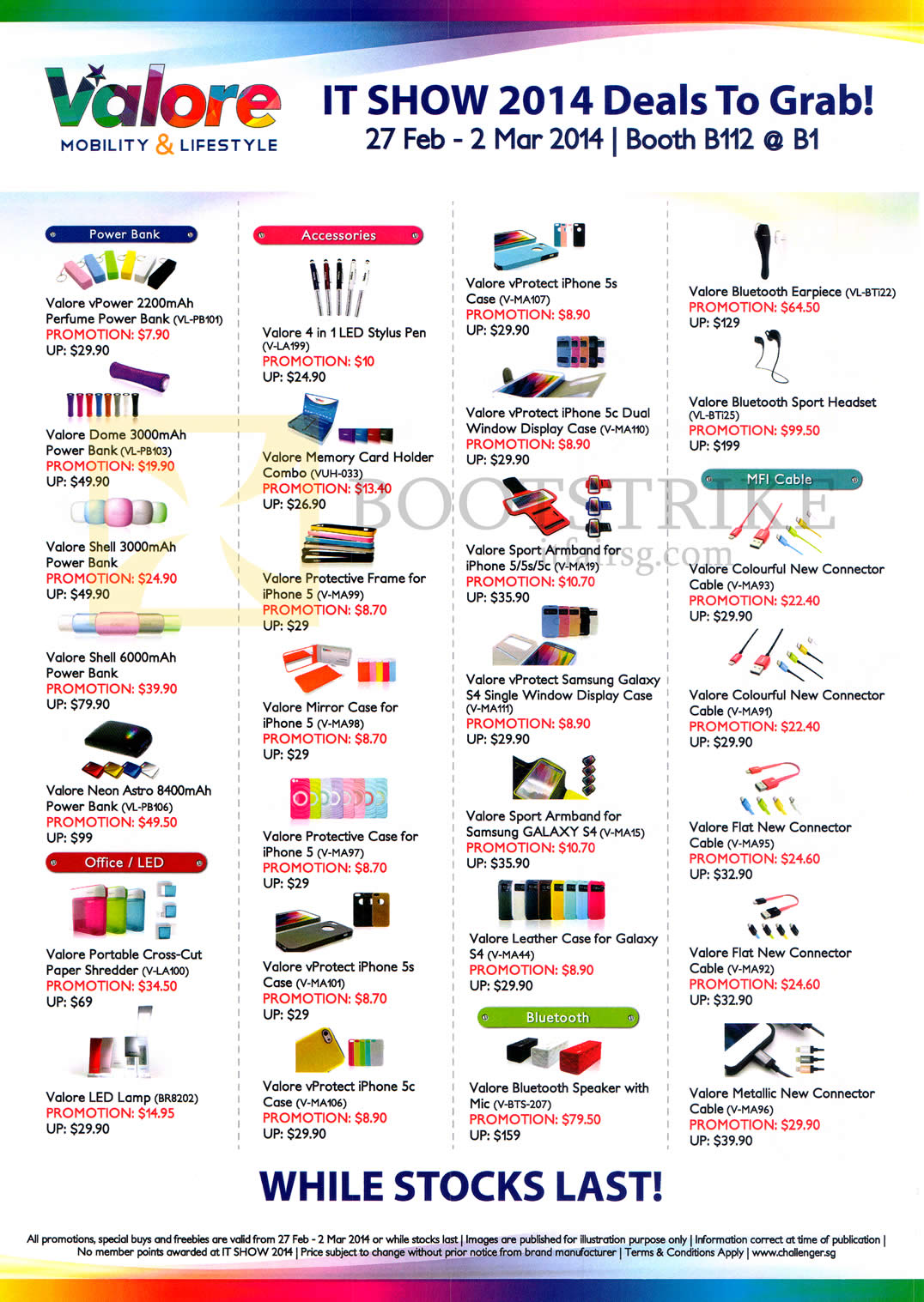 IT SHOW 2014 price list image brochure of Challenger Valore Accessories Power Bank, Office, LED, Cable