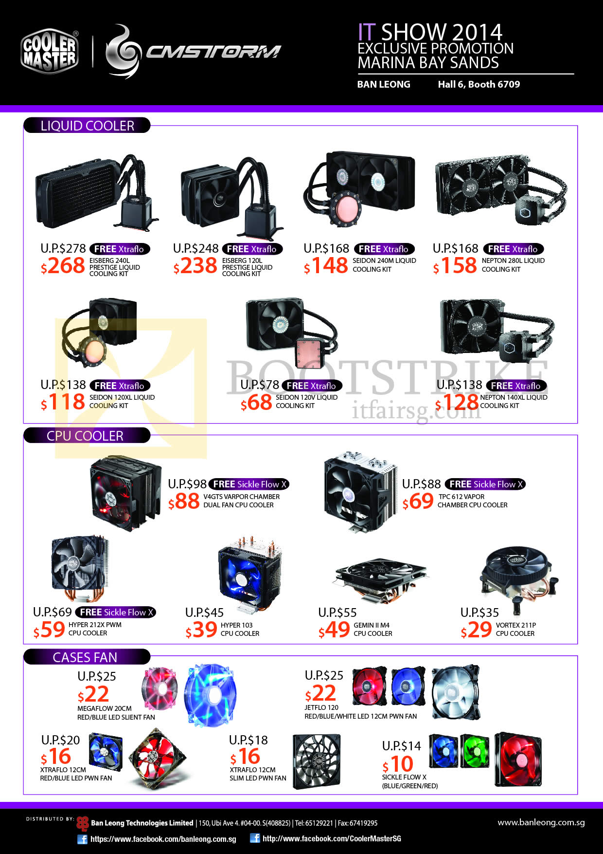 IT SHOW 2014 price list image brochure of Cooler Master Liquid Cooling Systems, CPU Cooler Fans, Case Fans