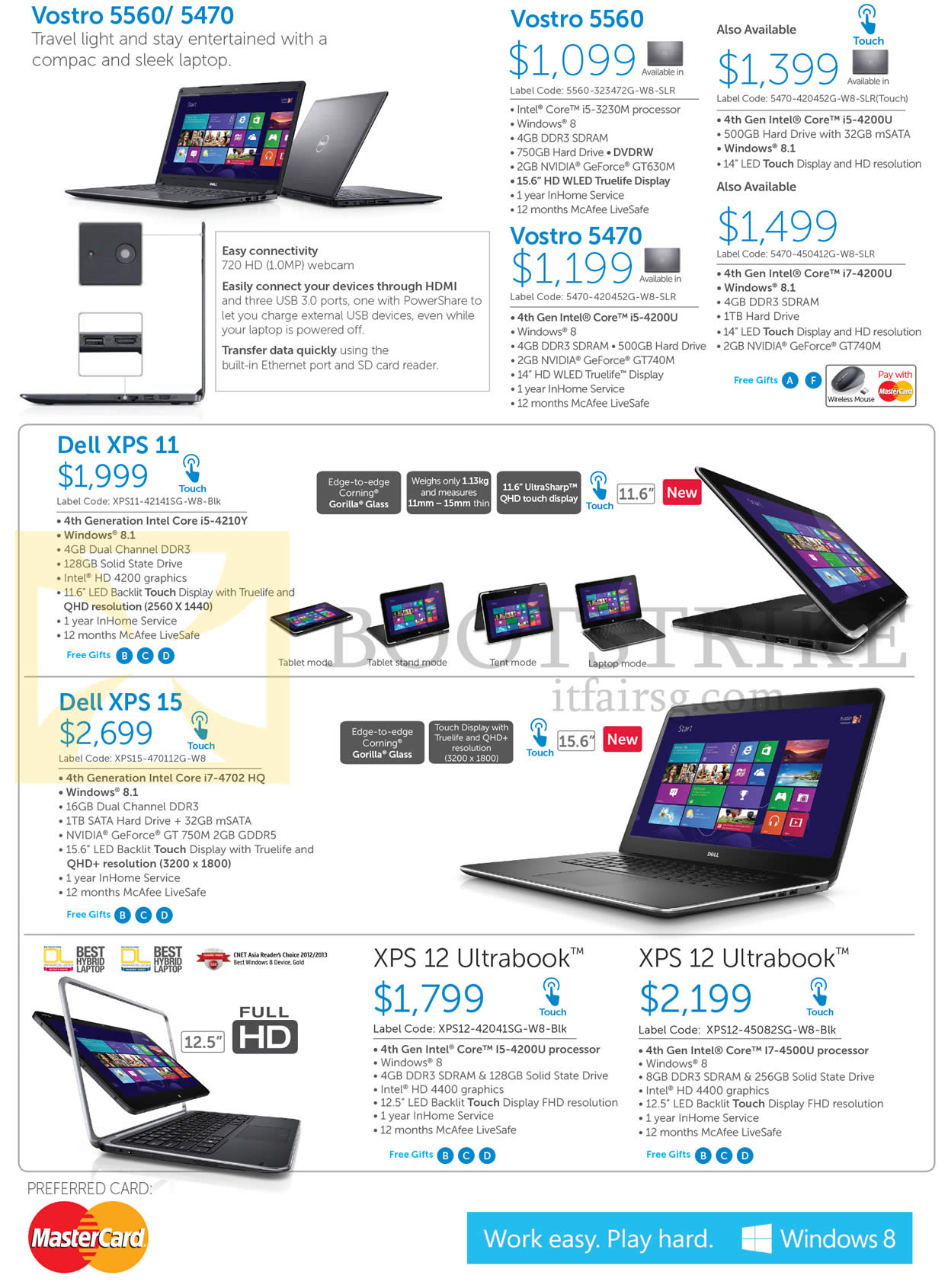 IT SHOW 2014 price list image brochure of Dell Notebooks Vostro 5560, Vostro 5470, XPS 11, XPS 15, XPS 12
