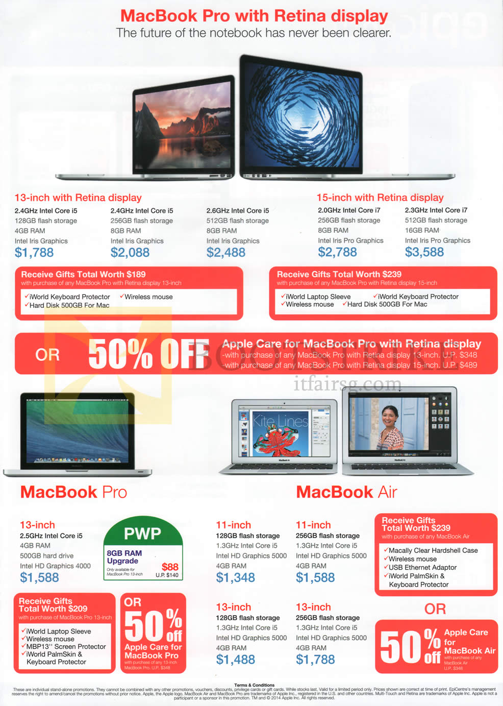 IT SHOW 2014 price list image brochure of Epicentre Apple MacBook Pro With Retina Display, MacBook Pro, MacBook Air
