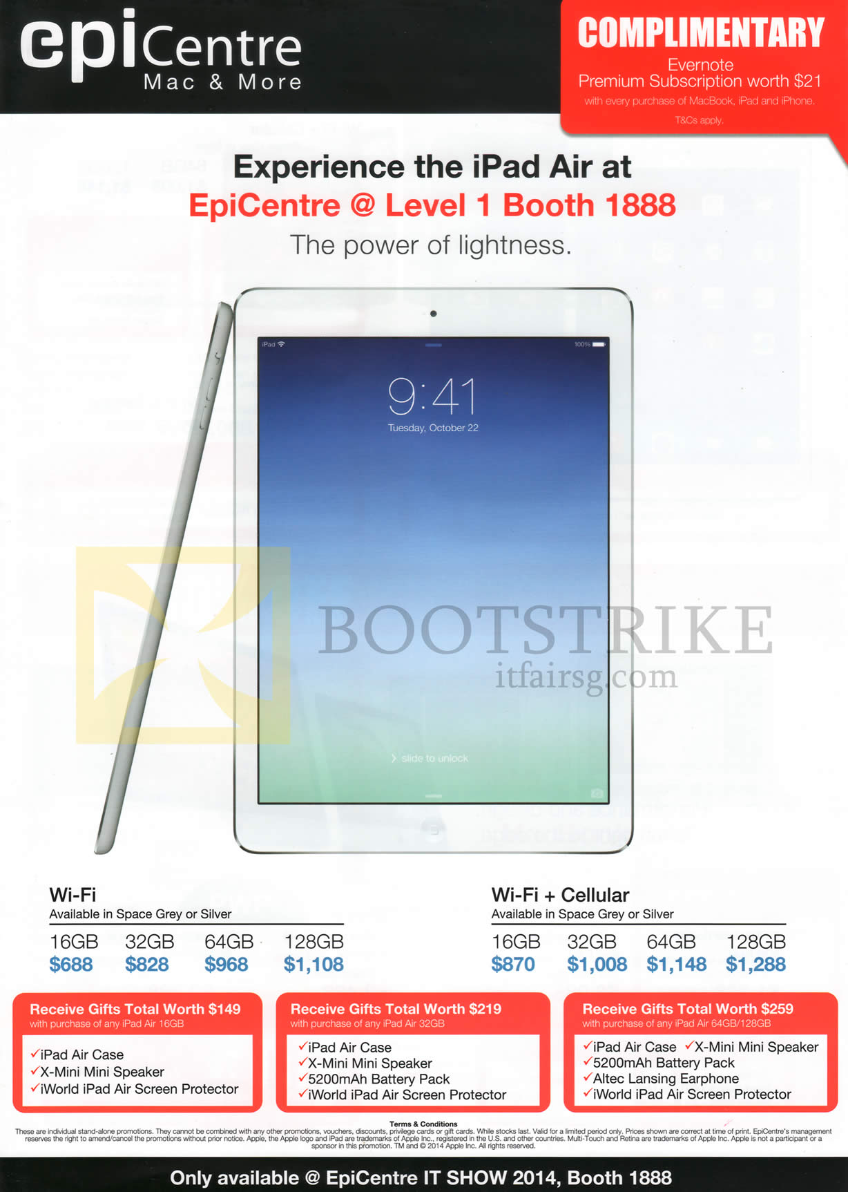 IT SHOW 2014 price list image brochure of Epicentre Apple IPad Air Wifi, Wifi Cellular
