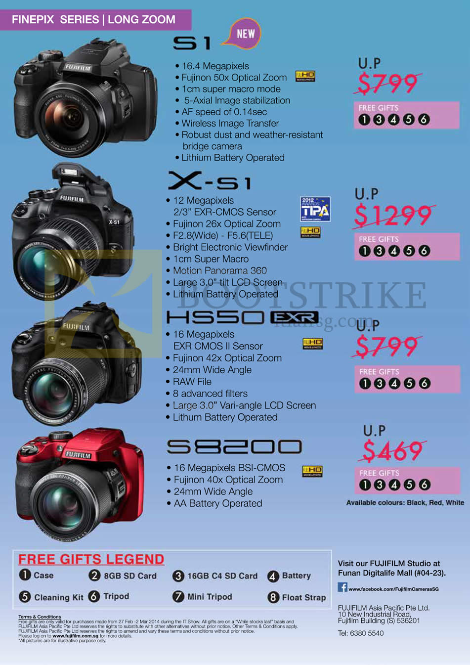 IT SHOW 2014 price list image brochure of Fujifilm Digital Cameras (No Prices) S1, X-S1, HS50 EXR, S8200