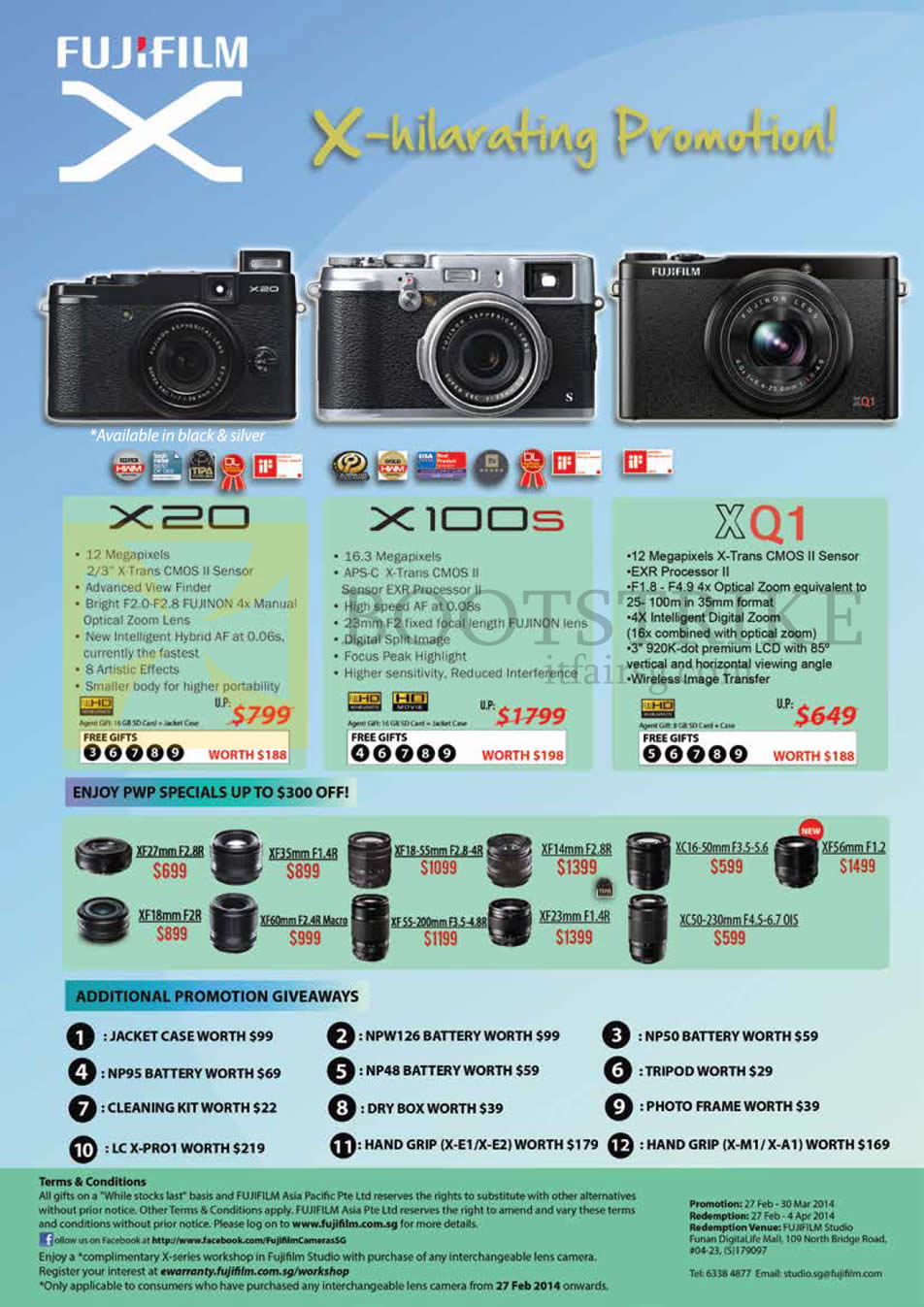 IT SHOW 2014 price list image brochure of Fujifilm Digital Cameras (No Prices) X20, X100s, XQ1