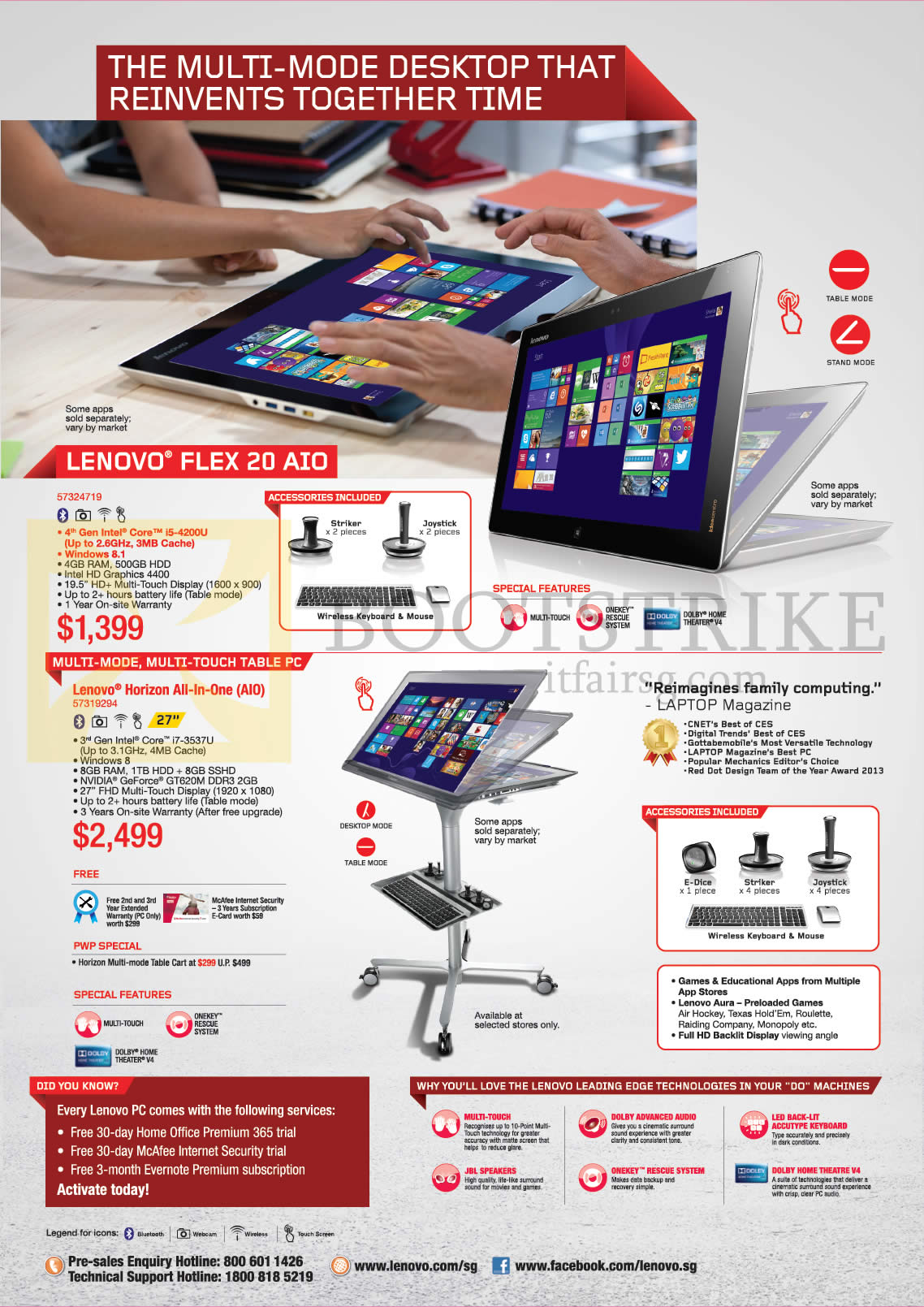 IT SHOW 2014 price list image brochure of Lenovo AIO Desktop PC Flex 20, Horizon
