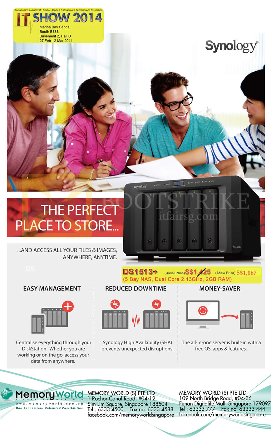 IT SHOW 2014 price list image brochure of Memory World Synology NAS DiskStation DS1513 Plus