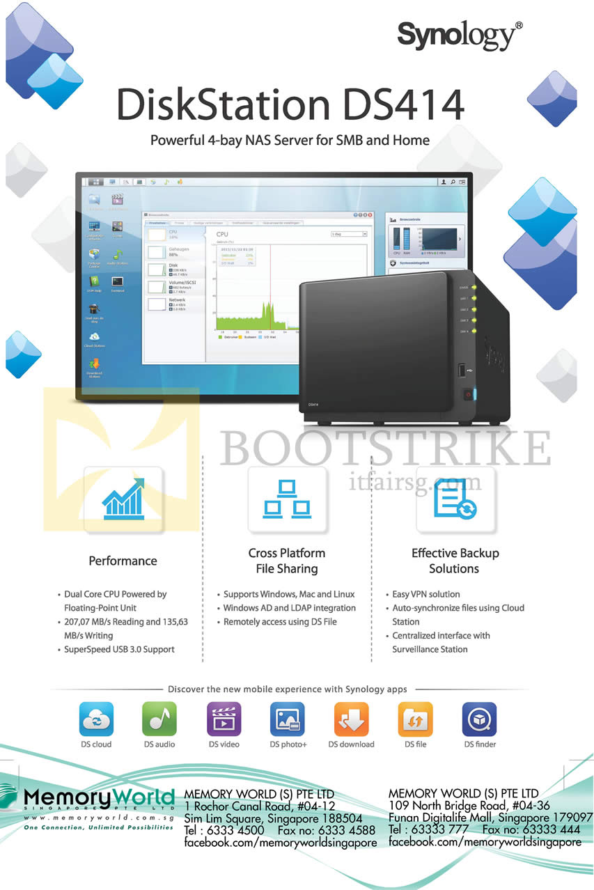 IT SHOW 2014 price list image brochure of Memory World Synology NAS DiskStation DS414