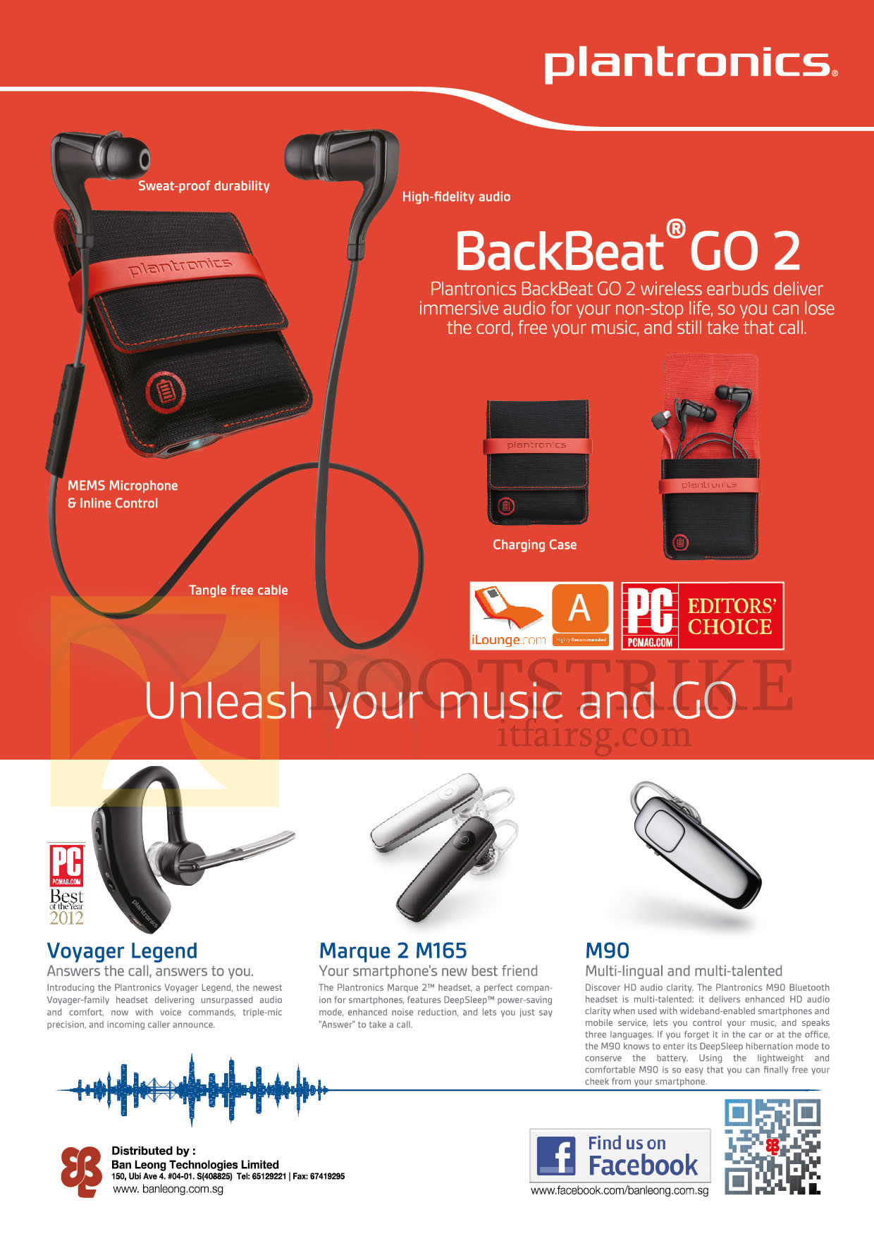IT SHOW 2014 price list image brochure of Plantronics Features Bluetooth Mobile Headsets Backbeat Go 2, Voyager Legend, Marque 2 M165, M90