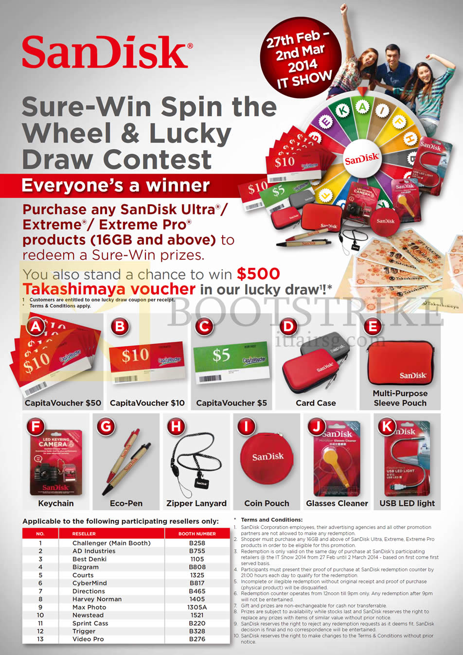 IT SHOW 2014 price list image brochure of Sandisk Sure-Win Spin, Lucky Draw