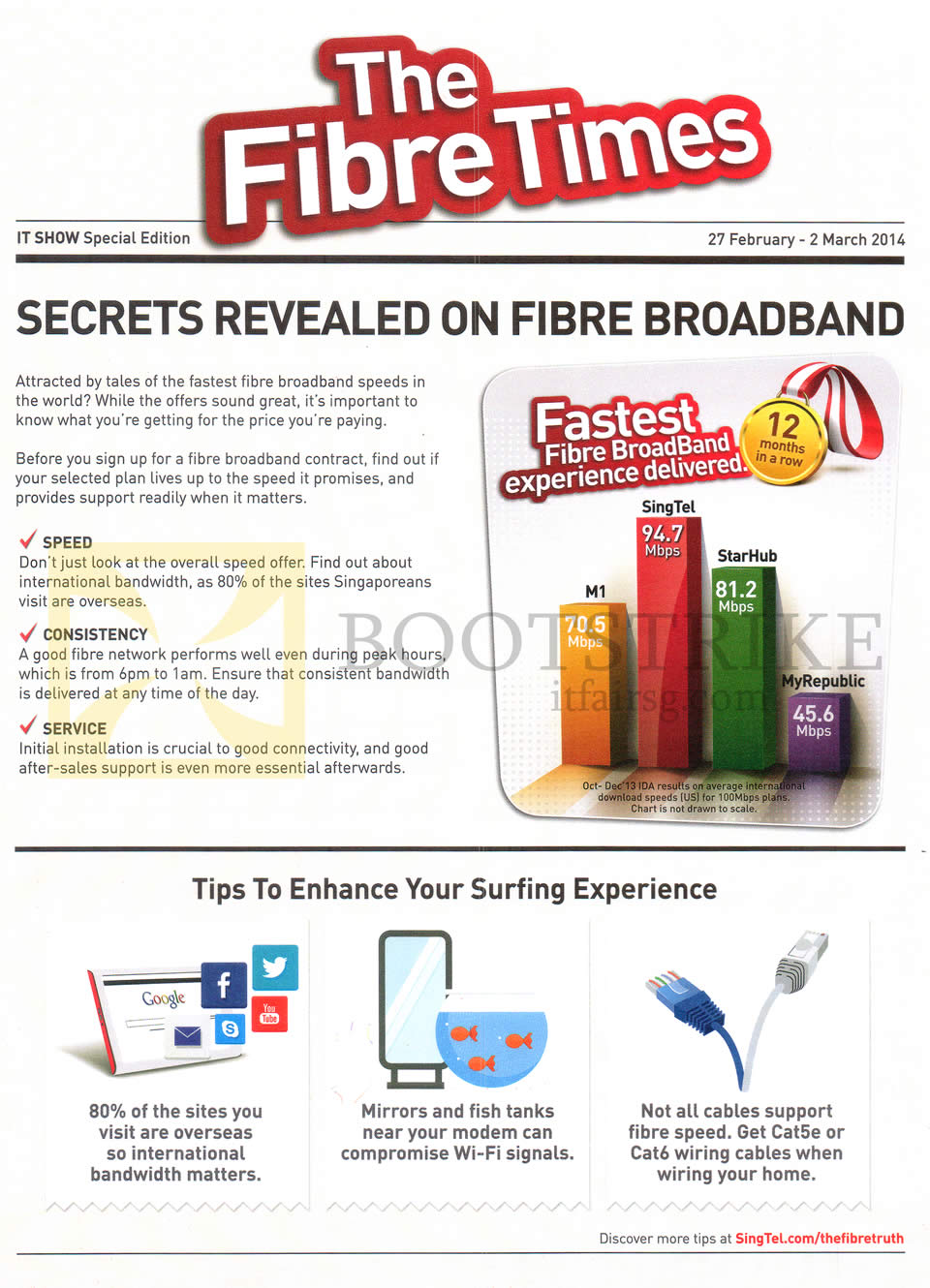IT SHOW 2014 price list image brochure of Singtel Fibre Broadband Secrets, Tips