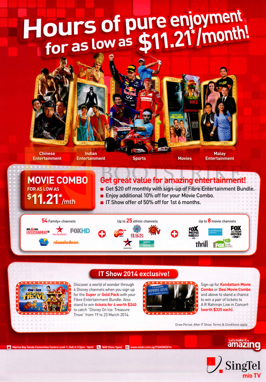 IT SHOW 2014 price list image brochure of Singtel Mio TV Movie Combo Pack
